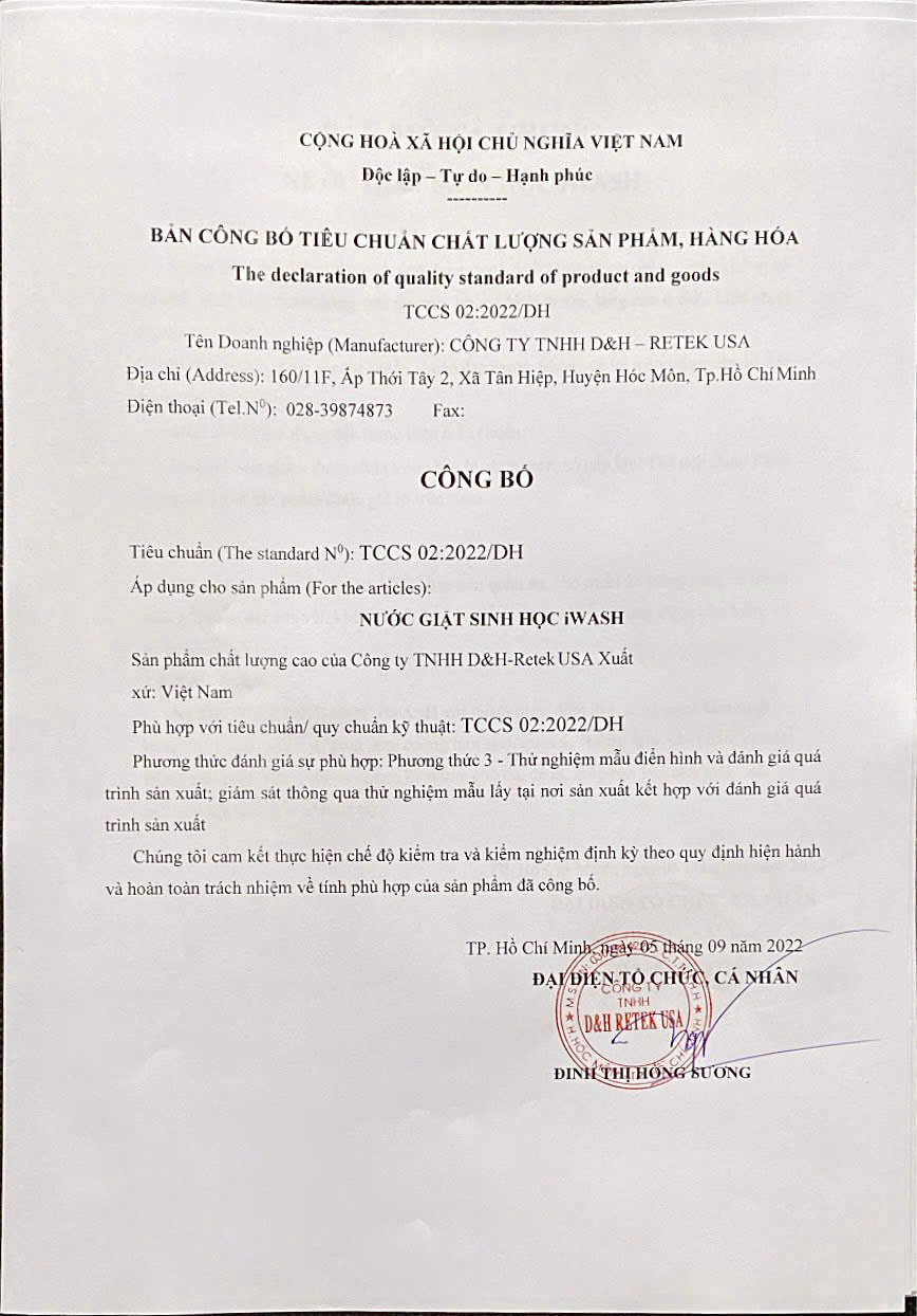 Nước Giặt Sinh Học IWASH (màu xanh dương) - Ảnh 2