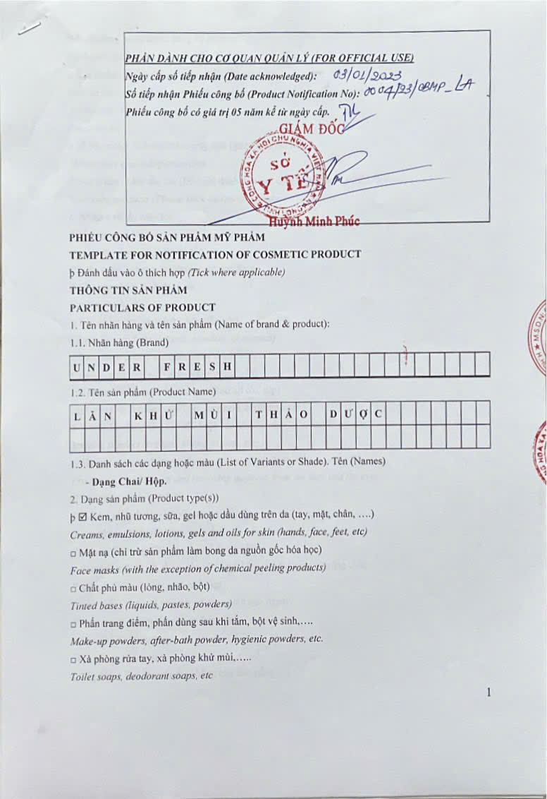 Lăn khử mùi thảo dược UNDER FRESH - Ảnh 2