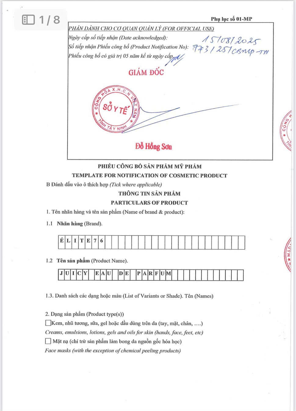 NƯỚC HOA ÉLITE76 VIOLET 165 ( màu tím ) - Ảnh 7